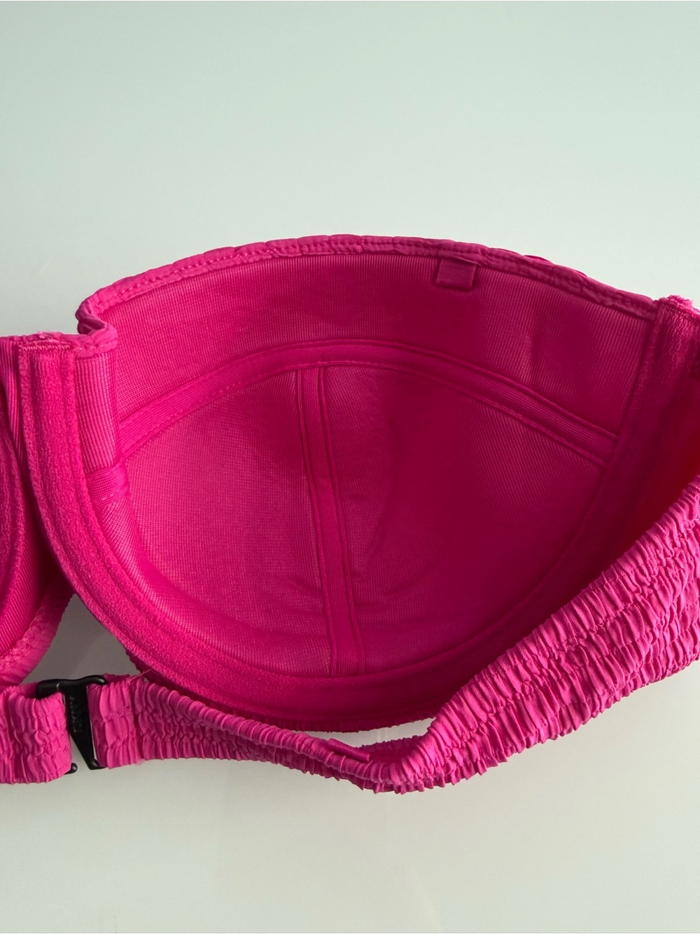 DKNY Women's Pink Textured Molded Balconette Bikini Top Size Large - Picture 8 of 9